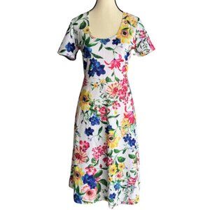 BEAUTYFUL FLORAL DESIGN PULL-ON STYLE SUMMER DRESS, SZ. M